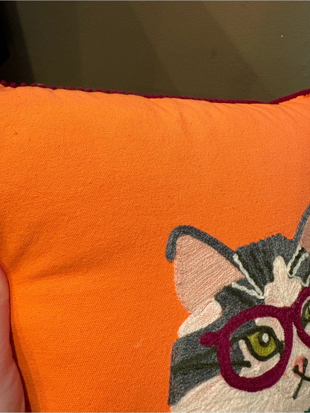 Karma Living cat accent pillow - Picture 3 of 5
